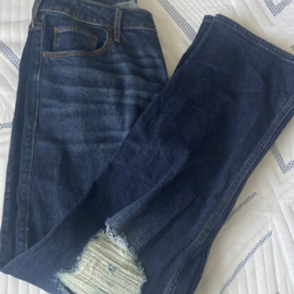 Women's Hollister Curvy Ultra High Rise Dad Jean Distressed Jeans Sz 15 W32 L33